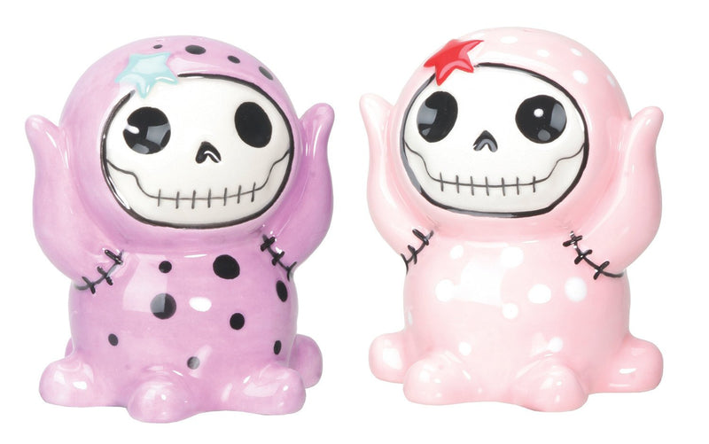 [Australia - AusPower] - Furrybones Purple and Pink Spotted Octopus Octopee Ceramic Salt N Pepper Shaker Furrybones 