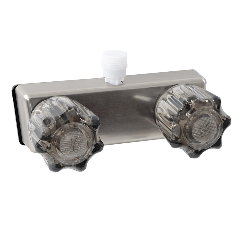 [Australia - AusPower] - Empire Faucets Exterior RV Shower Valve - 4in Nickel Camper Outdoor Shower Valve with Crystal Knobs and Vacuum Breaker 
