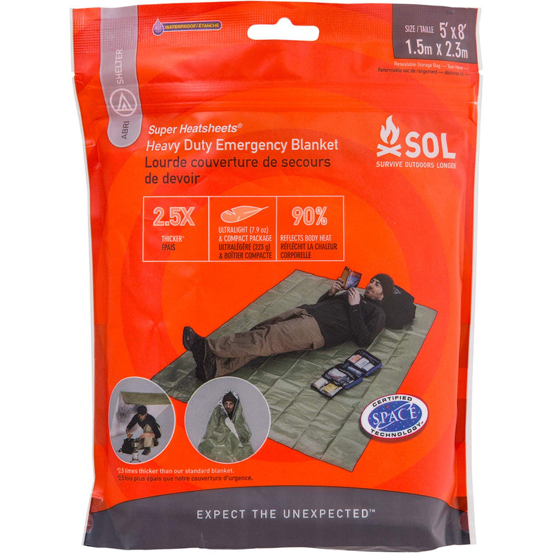 [Australia - AusPower] - S.O.L. Survive Outdoors Longer S.O.L. Heavy Duty Emergency Blanket, 5 x 8 ft 