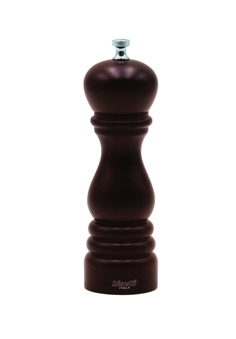 [Australia - AusPower] - Bisetti Roma 7.5 Inch Beech Wood Salt Mill Grinder With Adjustable Grinder, Walnut Finish 