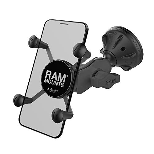 [Australia - AusPower] - RAM Mounts RAP-B-166-2-A-UN7U X-Grip Phone Mount with RAM Twist-Lock Low Profile Suction Base with Short Arm for Vehicle Windshields 