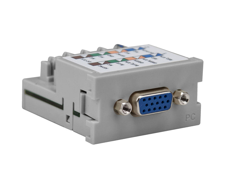 [Australia - AusPower] - Leviton 41295-VPG 1 Unit High MOS VGA Enhanced Video Connector, PC End, Grey, Ivory 