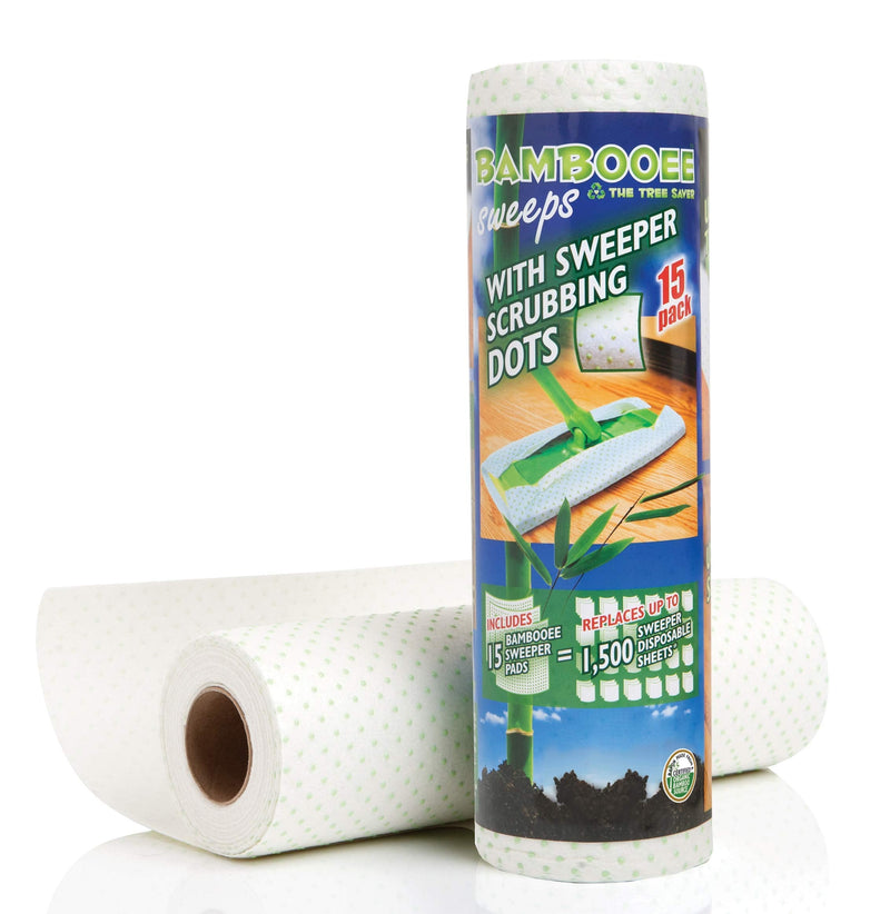 [Australia - AusPower] - Bambooee Reusable Bamboo Sweeper Sheets with Sweeper Scrubbing Dots 