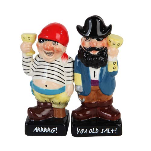 [Australia - AusPower] - Pacific Giftware 3.75" Captain Hook & Pirate Cheers Magnetic Salt & Pepper Shakers -Attractives Collection 