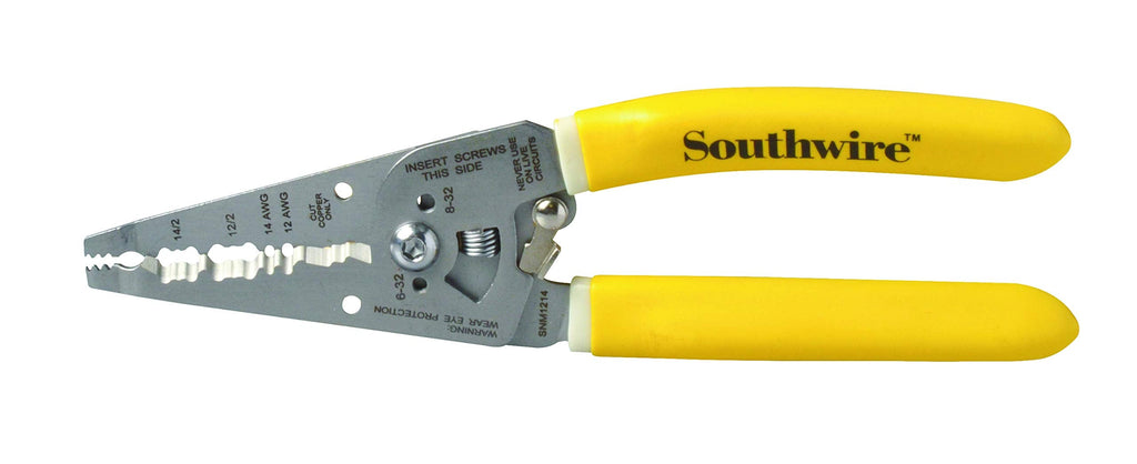 [Australia - AusPower] - Southwire Tools & Equipment SNM1214 12-14 AWG Ergonomic Handles NM Cable Wire Stripper/Cutter 