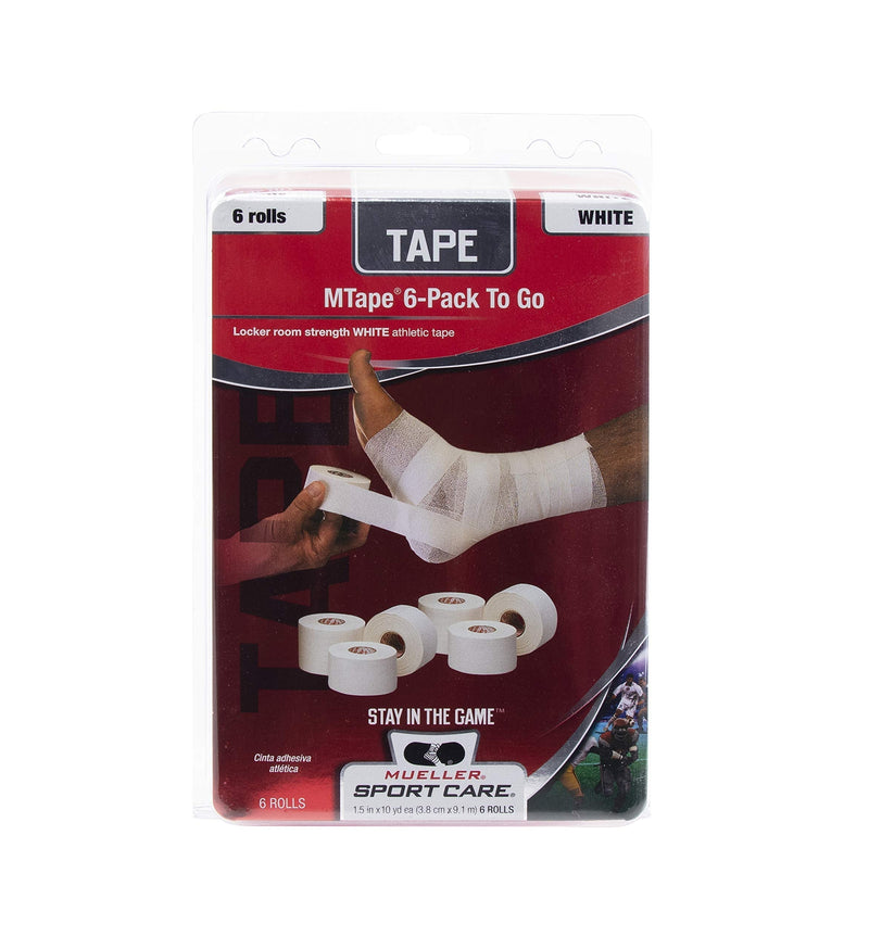 [Australia - AusPower] - Mueller Athletic Tape, 1.5" x 10yd Roll, White, 6 Pack 
