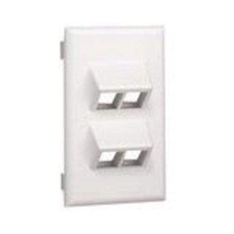 [Australia - AusPower] - Panduit NK4VSRFEI Snap-On 4-Position Sloped Vertical Faceplate, Plastic 