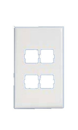 [Australia - AusPower] - Panduit T70LV4WH Snap-On Faceplate for SYSTIMAX Communication Modules, PVC 