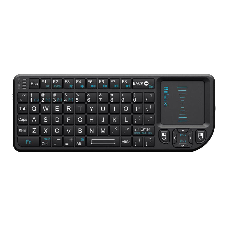 [Australia - AusPower] - Rii 2.4G Mini Wireless Keyboard with Touchpad Mouse,Lightweight Portable Wireless Keyboard Controller with USB Receiver Remote Control for Windows/ Mac/ Android/ PC/Tablets/ TV/Xbox/ PS3. X1-Black . 