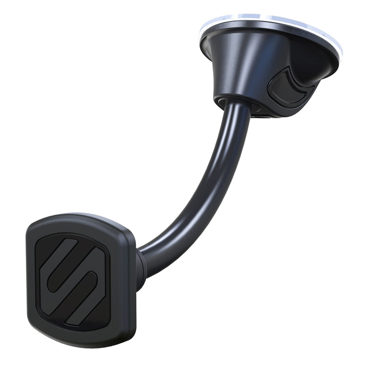 [Australia - AusPower] - Scosche MAGWDM MagicMount Magnetic Suction Cup Phone Mount for Car, Universal Cell Phone Holder for Windshield and Dash, Black Flex neck 