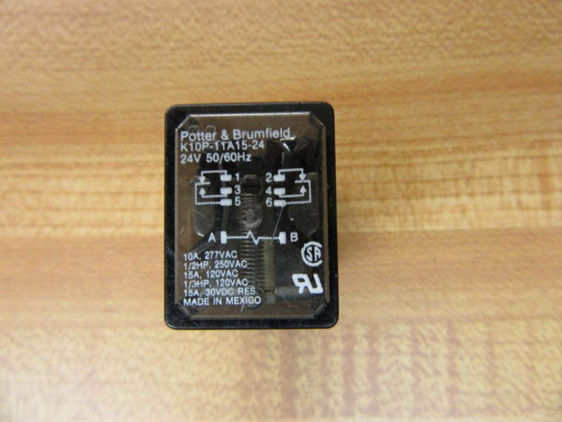 [Australia - AusPower] - TE CONNECTIVITY/POTTER & BRUMFIELD K10P-11A15-24 Power Relay, DPDT, 24VAC, 15A, Plug in 