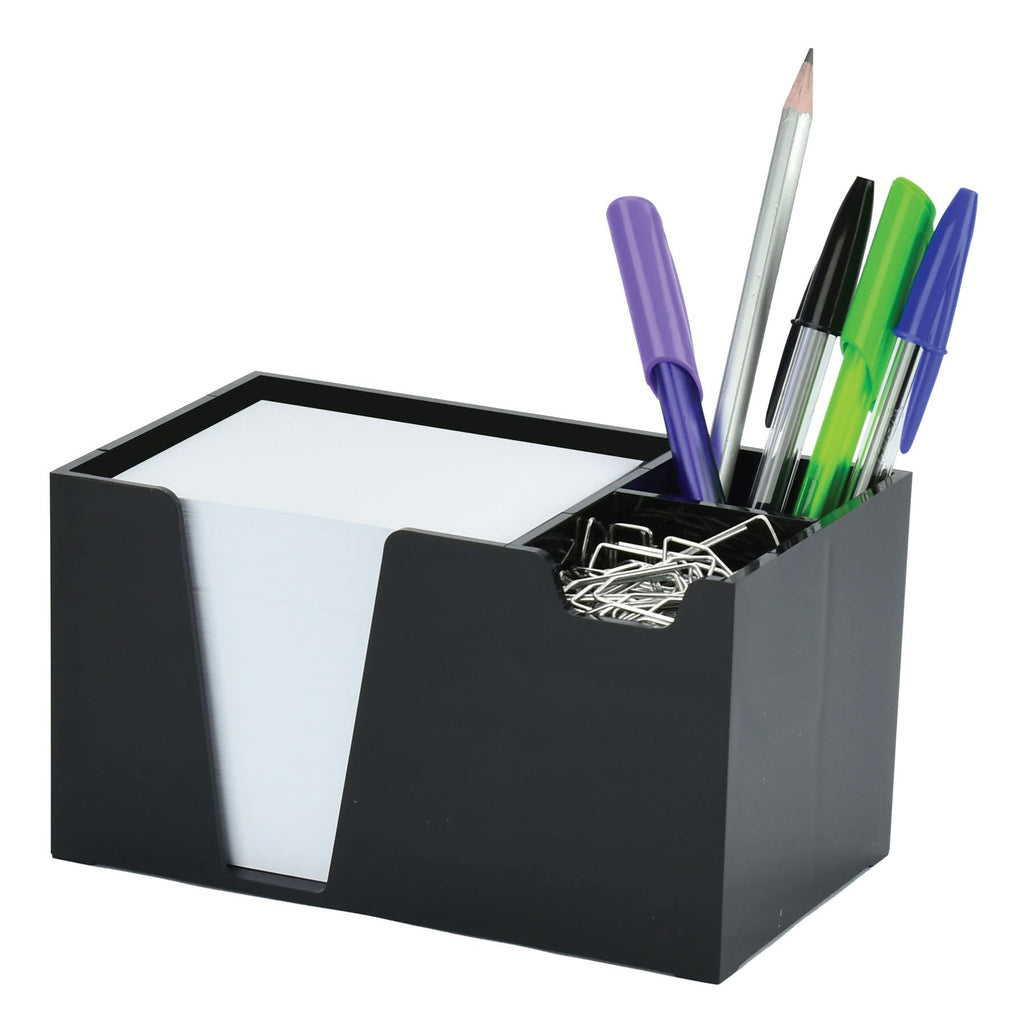 [Australia - AusPower] - Acrimet Desktop Organizer Pencil Paper Clip Caddy Holder (Plastic) (with Paper) (Black Color) 