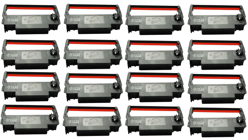 [Australia - AusPower] - Bixolon (RRC-201BR-16) ERC-30, 16-Pack KD02-00057A Black and Red Ribbon Cartridge ink Compatible with SNBC SRP-275 & SRP-270 (GRC-220BR) 