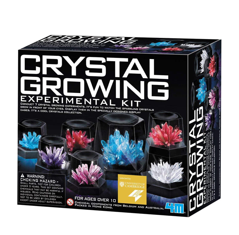 [Australia - AusPower] - 4M Toysmith, 7 Crystal Growing Science Experimental Kit with Display Cases, Easy DIY STEM Toy Lab Experiment Specimens, For Boys And Girls Ages 10+ 7 Crystals 