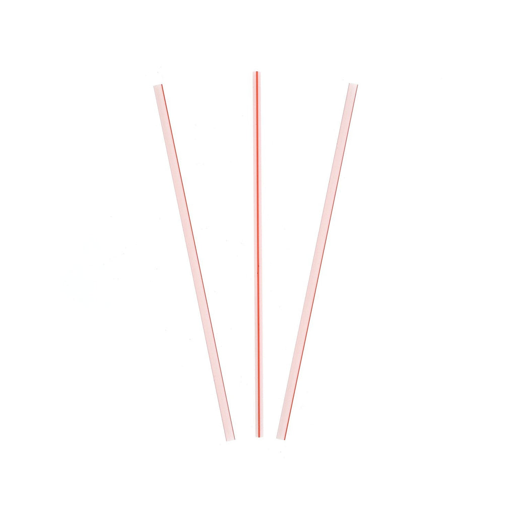 [Australia - AusPower] - Royal 5" White with Red Stripe Sip Straw, Package of 1000 