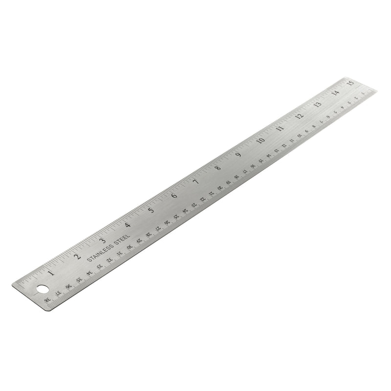 [Australia - AusPower] - Officemate OIC Classic Stainless Steel Metal Ruler, 15 inches with Metric Measurements, Silver, 15" L x 1.25" W (66612) 15" L x 1.25" 