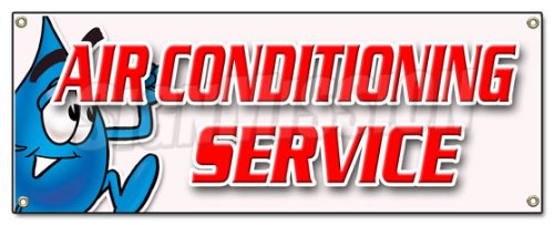 [Australia - AusPower] - AIR Conditioning Service Banner Sign ac Cooling Technician air Cold Maintenance 18''x48" 