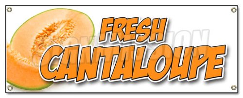 [Australia - AusPower] - Fresh Cantaloupe Banner Sign Fruit Harvest Fresh Market Produce 18''x48" 
