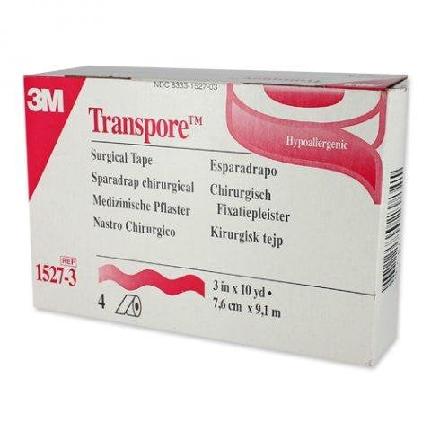 [Australia - AusPower] - Transpore Surgical Tape by the Box, 3" (Box of 4 Rolls) 