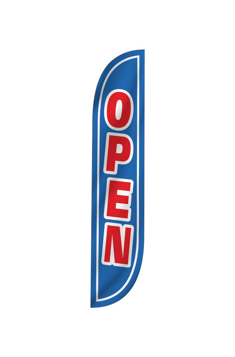[Australia - AusPower] - LookOurWay Open Themed Feather Flag, 12-Feet (Hardware Not Included) Open Blue/Red 
