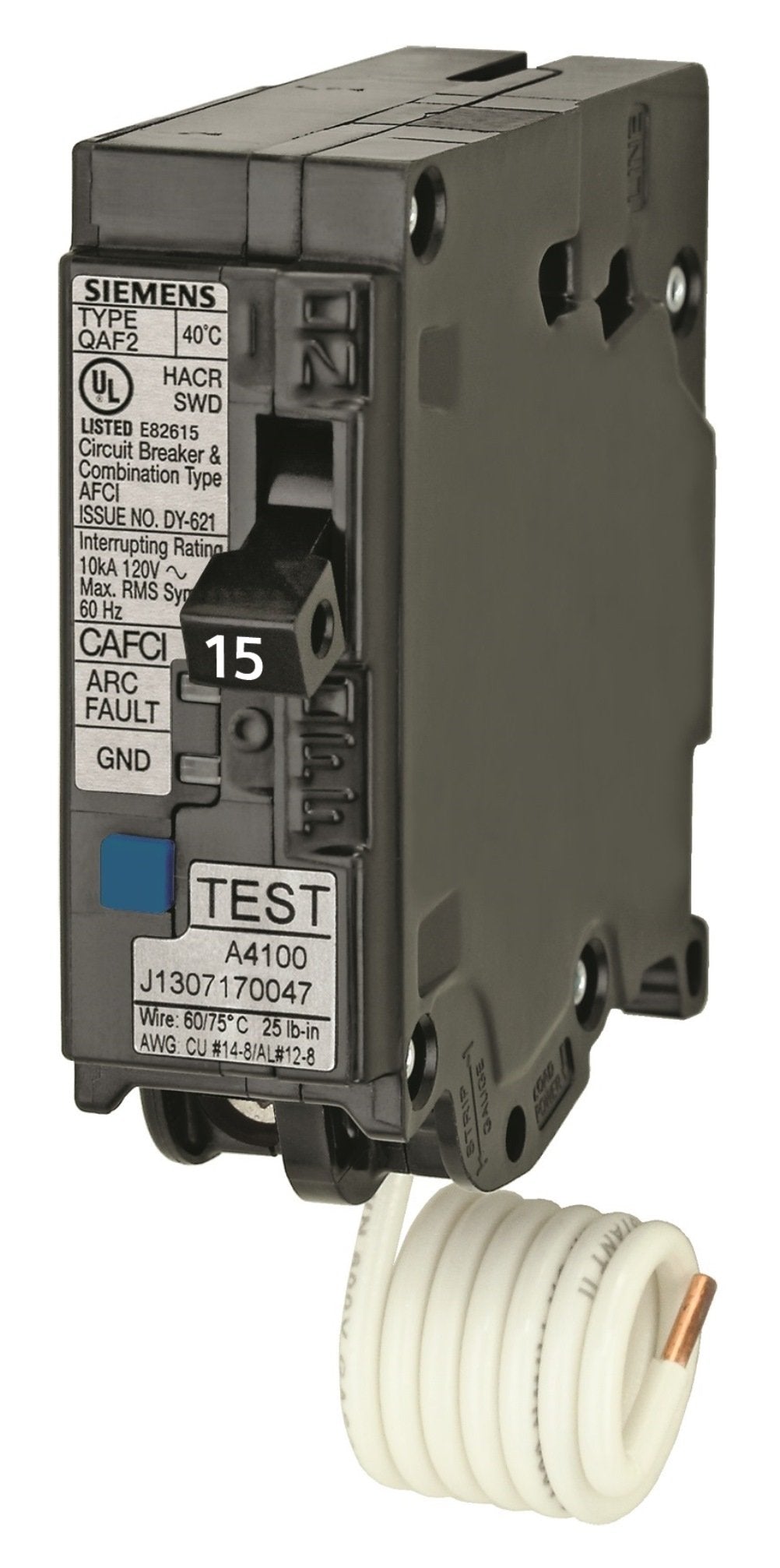 [Australia - AusPower] - Siemens QA115AFCP 15-Amp Single Pole 120-volt Plug-On Combination AFCI Breaker 15 Amp 1 Pack Standard Packaging 