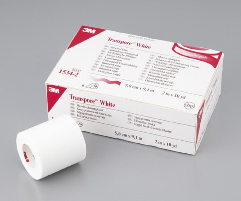 [Australia - AusPower] - 3M Transpore White Dressing Tape 2'X10Yds - Box of 6 - Model 1534-2 