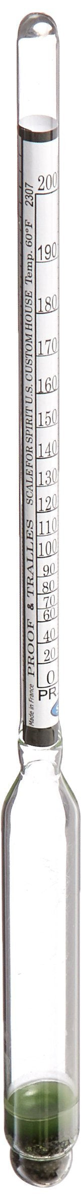 [Australia - AusPower] - cnsdistributing 6809 Proof and Tralle or % Alcohol Hydrometer Alcoholmeter Spiritometer for Moonshine Still, Spirits, Distilled,Clear 