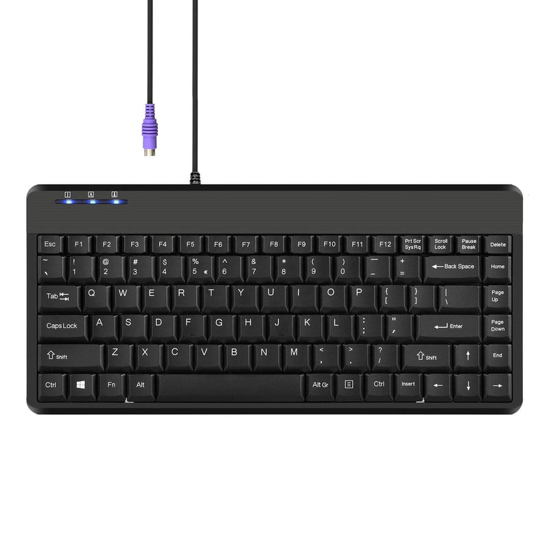 [Australia - AusPower] - Perixx PERIBOARD-409P Wired PS2 Mini Keyboard, Black, US English Layout 