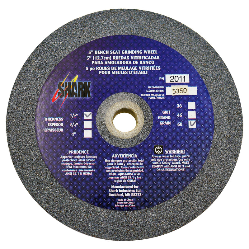 [Australia - AusPower] - Shark 2011 5-Inch by 0.5-Inch by 0.5-Inch Bench Seat Grinding Wheel with Grit-60 