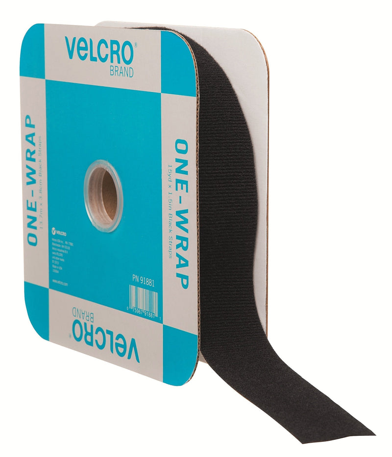 [Australia - AusPower] - VELCRO Brand ONE-WRAP Double Sided Roll | 45 Ft x 1-1/2 In | Cut to Length Straps Heavy Duty | Bundling Ties Fasten to Themselves for Secure Hold, Black (91881) 