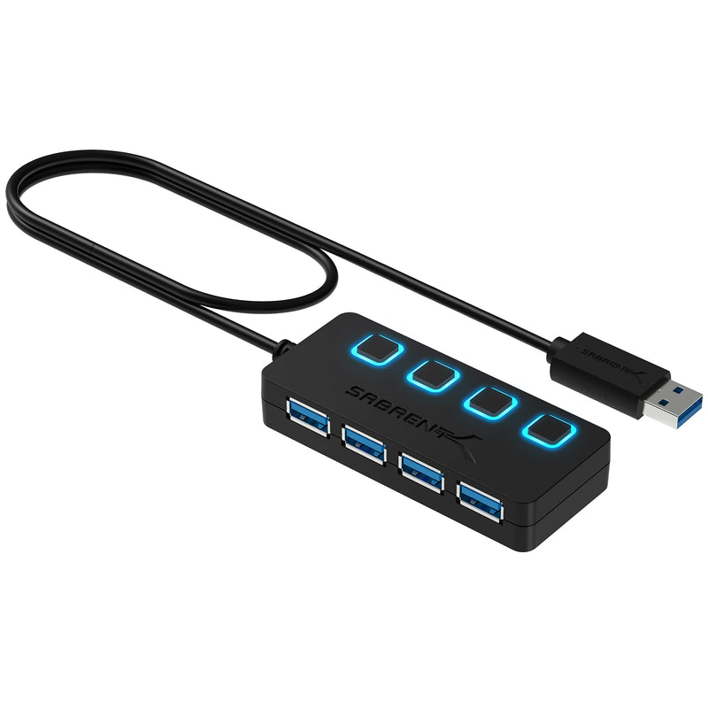 [Australia - AusPower] - Sabrent 4-Port USB 3.0 Hub with Individual LED Power Switches (HB-UM43) 