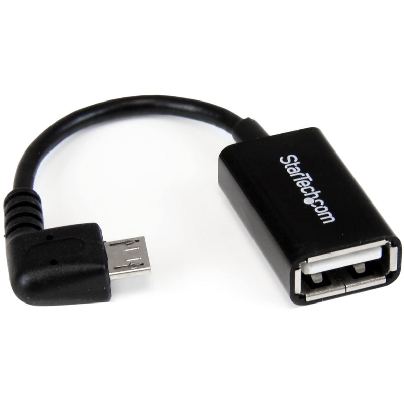 [Australia - AusPower] - StarTech.com 5in Right Angle Micro USB to USB OTG Host Adapter M/F - Angled Micro USB Male to USB A Female On-The-Go Host Cable Adapter (UUSBOTGRA) , Black 5in / 13cm - Right Angle 