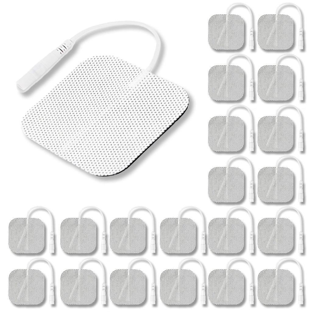 [Australia - AusPower] - Syrtenty TENS Unit Pads 2"X2" 20 Pcs, 3rd Gen Reusable Latex-Free Replacement Pads Electrode Pads with Upgraded Sticky Electrode Pads Gel and Non-Irritating Design for Muscle Stimulator Electrotherapy 