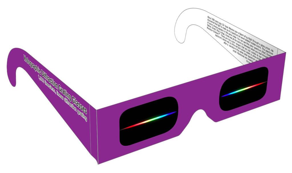 [Australia - AusPower] - Rainbow Symphony Diffraction Grating Glasses - Linear 1000 Line/Millimeters, Package of 50 1000 Lines/mm 