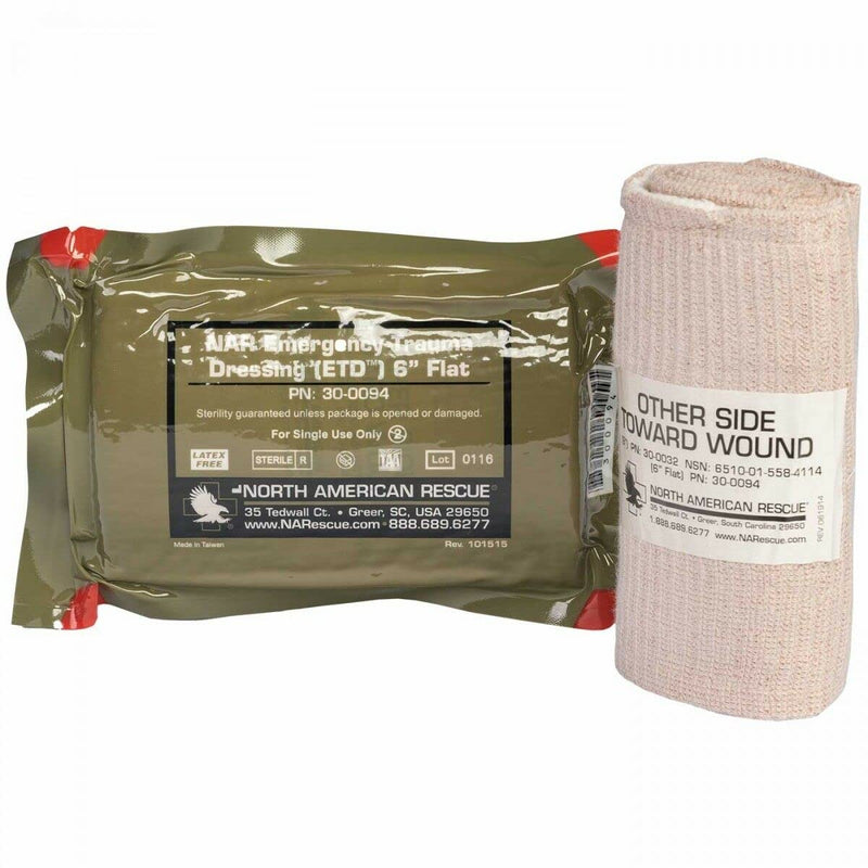 [Australia - AusPower] - FLAT FOLD Emergency Trauma Dressing 6" by North American Rescue 1 Count (Pack of 1) 