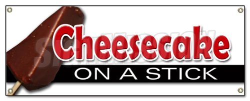 [Australia - AusPower] - Cheesecake ON A Stick Banner Sign Frozen Cheese Cake pop Stick Crust Chocolate 18''x48" 