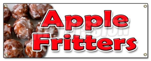 [Australia - AusPower] - Apple FRITTERS Banner Sign Baker Sweets Pastries Bakery Apple Cakes Fried Fruit 