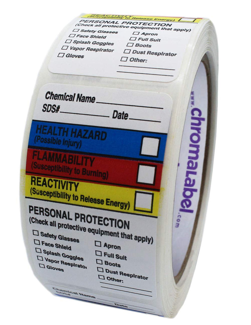 [Australia - AusPower] - ChromaLabel 1-1/2 x 2-1/2 Inch HMIG Write-in Labels, 250/Roll 