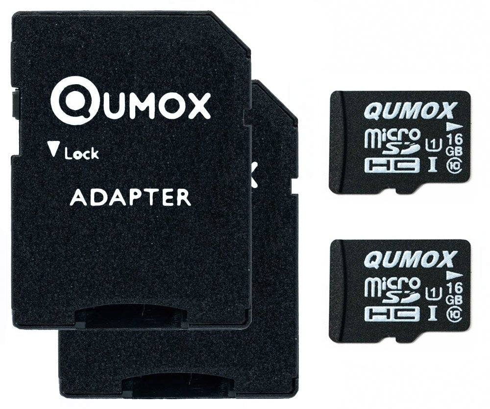 [Australia - AusPower] - QUMOX 2X 16GB Micro SD Memory Card Class 10 UHS-I 16 GB HighSpeed Write Speed 12MB/S Read Speed Upto 70MB/S 