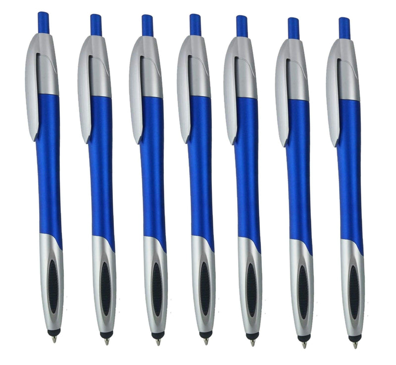 [Australia - AusPower] - Stylus Pens - 2 in 1 Touch Screen & Writing Pen, Sensitive Stylus Tip - for Your iPad, iPhone, Kindle, Nook, Samsung Galaxy & More - Blue Barrel Color with Black Ink, 12 Pens 
