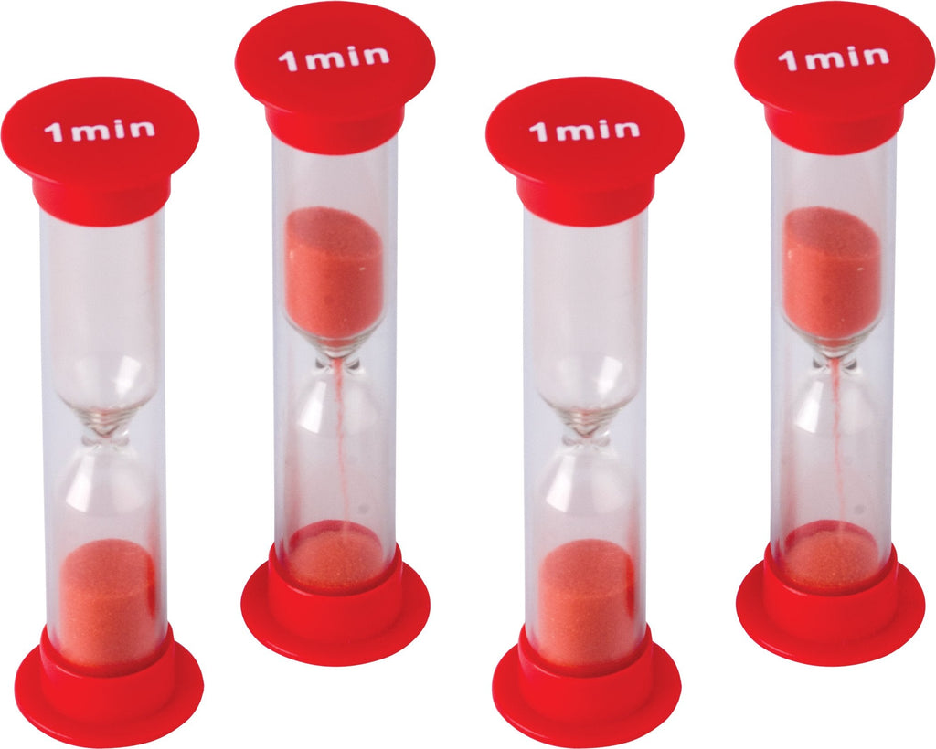 [Australia - AusPower] - Teacher Created Resources 1 Minute Sand Timer - Small (20646), Red, Pack of 4 