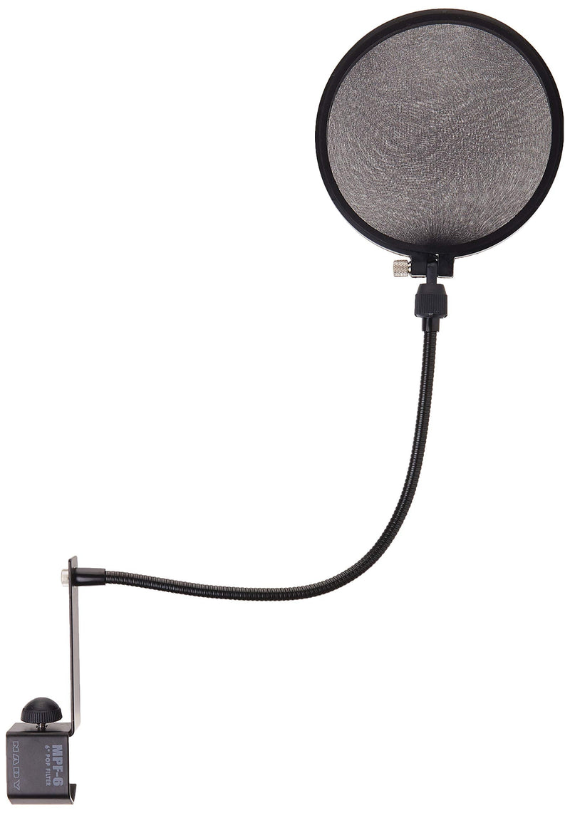 [Australia - AusPower] - Nady SPF-1 6-Inch Clamp On Microphone Pop Filter with Flexible Gooseneck and Metal Stabilizing Arm (2018 Upgraded Model of MPF-6) Upgraded Pop Filter with Stablizing Arm 