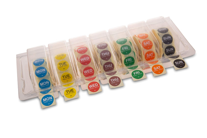 [Australia - AusPower] - DayMark Safety Systems-I132153 Day of The Week 3/4" Circle Permanent Labels, MON-Sun, Label Dispenser Included (7,000 Labels) 