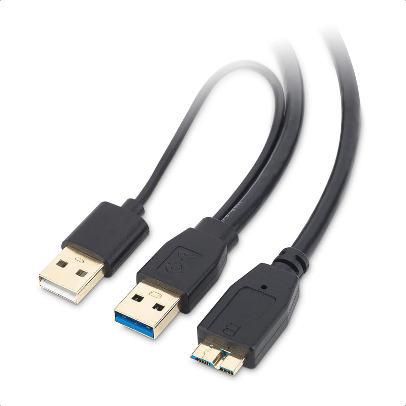 [Australia - AusPower] - Cable Matters Micro USB 3.0 to USB Splitter Cable (USB Y-Cable, USB Y Cable) 20 Inches 