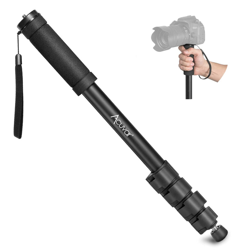 [Australia - AusPower] - Acuvar 62' Inch Monopod with Integrated Safety Strap and 4 Section Extending Pole for All Digital Cameras, DSLR, Mirrorless, Compact Cameras, Camcorders & Cell Phones 