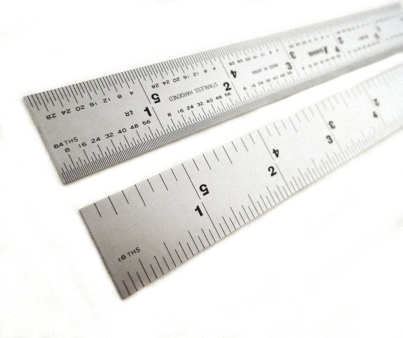 [Australia - AusPower] - Shinwa 6" 4R Rigid (.750 wide x .035 thick) Zero Glare Satin Chrome Stainless Steel 4R Machinist Engineer Ruler/Rule with Graduations in 1/64, 1/32, 1/8, 1/16 Model H-3001A 
