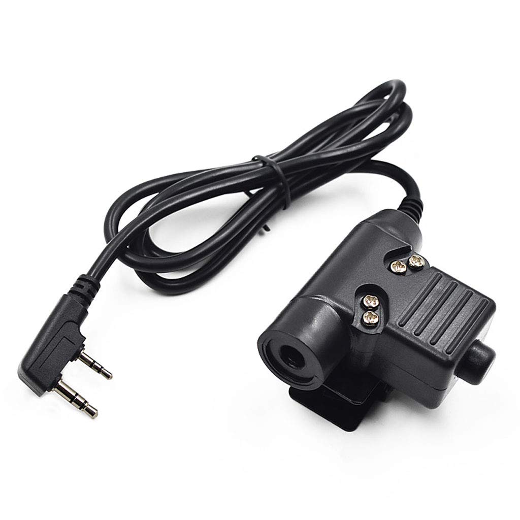 [Australia - AusPower] - Tactical U94 PTT Cable Plug Headset Adapter Compatible with Baofeng Radios BF-F8HP BF-F9 UV-82 UV-82HP UV-82C UV-5R UV-5R5 UV-5RA UV-5RE UV-6R BF 888S Kenwood Two Way Radio 
