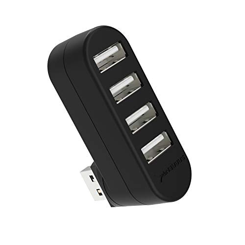 [Australia - AusPower] - SABRENT 4-Port USB 2.0 Hub [90°/180° Degree Rotatable] (HB-UMN4) Black 