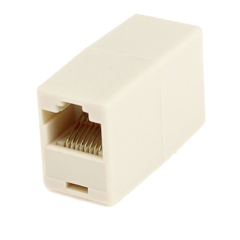 [Australia - AusPower] - uxcell RJ45 Double Female Plug Telephone Adapter Connector for Landline Telephone, Beige 