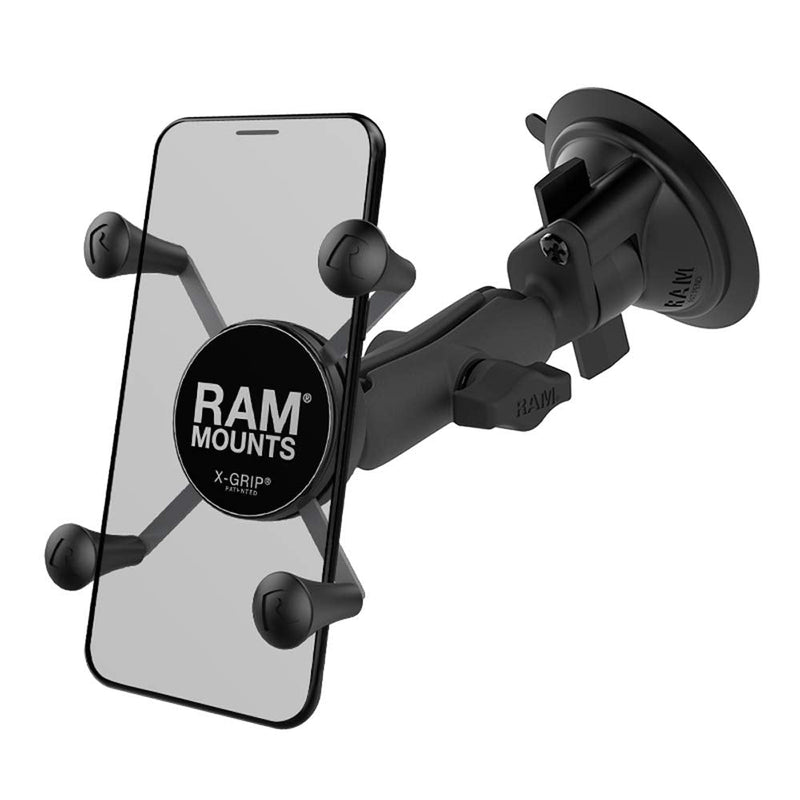 [Australia - AusPower] - RAM Mounts X-Grip Phone Mount with Twist-Lock Suction Cup Base RAP-B-166-UN7U with Medium Arm for Vehicle Windshields 